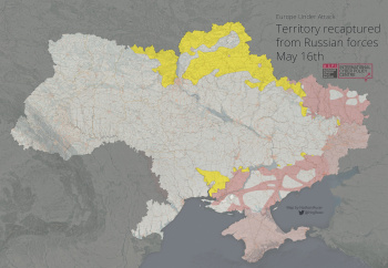 Результаты стремительного наступления ВС РФ (желтым — отвоеванные Украиной территории)